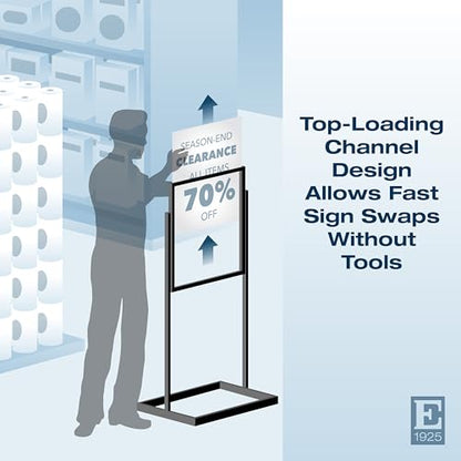 Econoco Industrial Metal Sign Holder, 22x28, 56in H