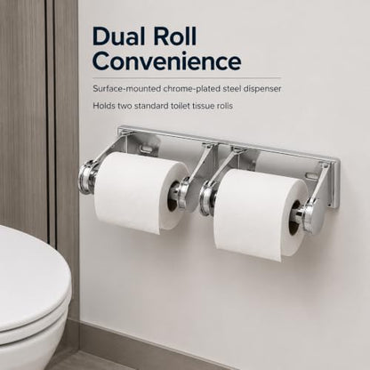 Bradley 5224 Tension Spring Control Dual Roll Toilet Paper Dispenser - color: Tension Spring Control