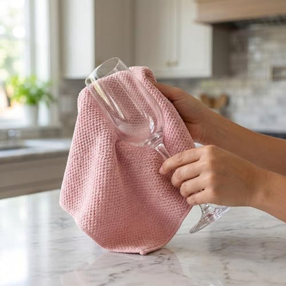 Microfiber Cleaning Cloths 6-Pack, Absorbent Textured Towels Large 12x16 In