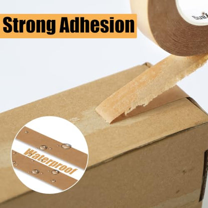 GEYYANG Brown Kraft Tape, 3/5in x 180ft Self Adhesive Frame Backing Tape