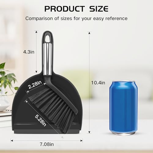 NACENA Mini Broom and Dustpan Set, 2 Packs, Black - color: Black, size: 2 Pack