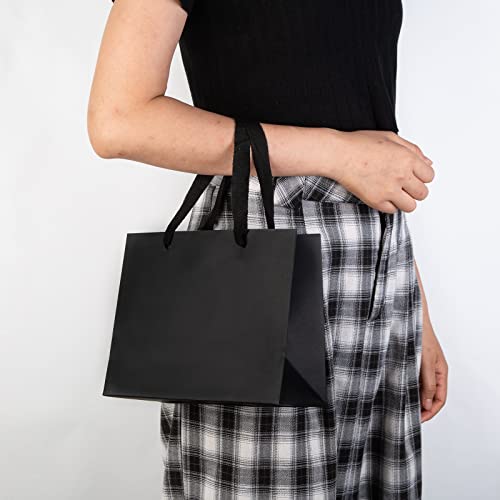 25pcs Small Black Gift Bags with Handles,Party Favor Gift Bags - color: Black