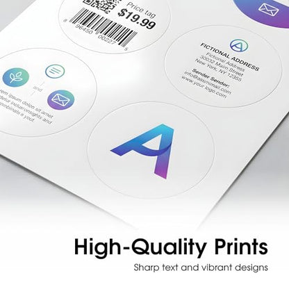 3 Inch Circle Labels for Laser & Inkjet, Spartan Industrial Template C006 - size: 3" Circle