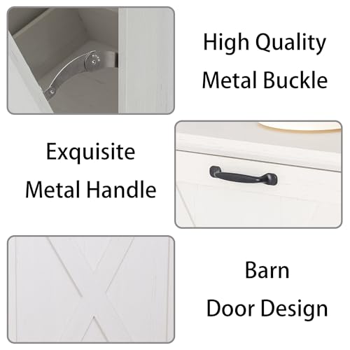 13 Gallons Tilt Out Trash Can Cabinet, Antique White - color: White