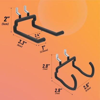 HUHOLE 8 Pack Pegboard Drill Holder Utility Hooks for 1/4 Inch Pegboard