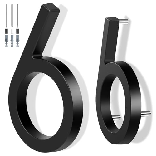 6 Inch Floating House Number Metal Modern Anti-Rust House Address Numbers for Outside with For Mailbox Yard Home Front Door Zinc Alloy Black, 911 Visibility Signage (6) - color: 6
