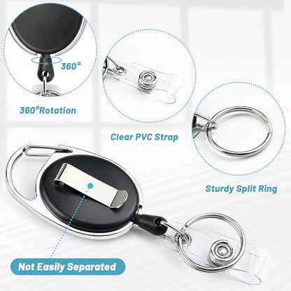 2 Pack Vertical ID Badge Holder with Retractable Badge Reel - style: Vertical