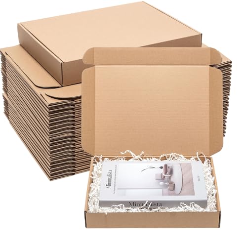 Wowxyz Brown Shipping Boxes 13x10x2" 30 Pack Corrugated Cardboard Mailers - size: 13x10x2"