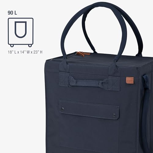 CleverMade Rolling Tote Bag With Wheels, 90L, 75 lb, Leeward Navy - color: Leeward Navy, size: 90l