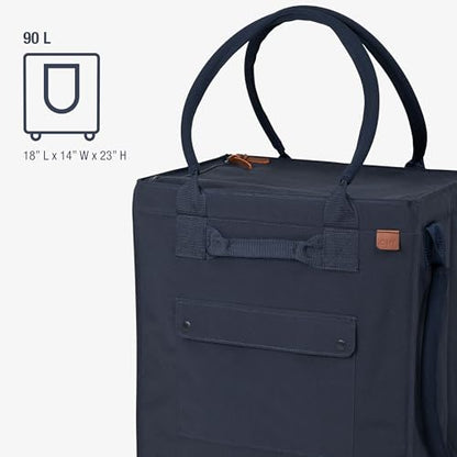 CleverMade Rolling Tote Bag With Wheels, 90L, 75 lb, Leeward Navy - color: Leeward Navy, size: 90l