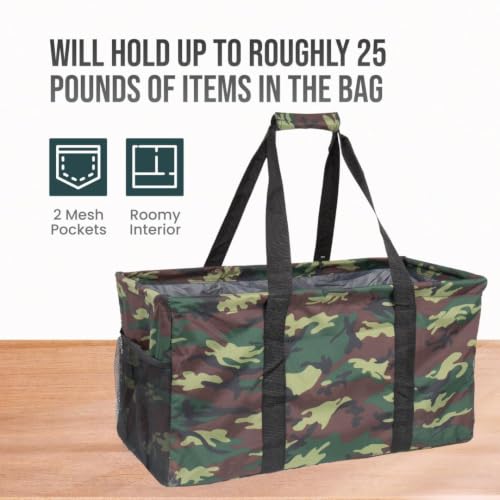 Extra Large Utility Tote Bag - Oversized Collapsible Beach Bag - Camo - color: Camo