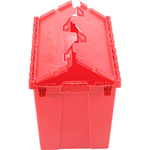 Global Industrial Distribution Container With Hinged Lid 21-7/8x15-1/4x17-1/4 Red - color: Red
