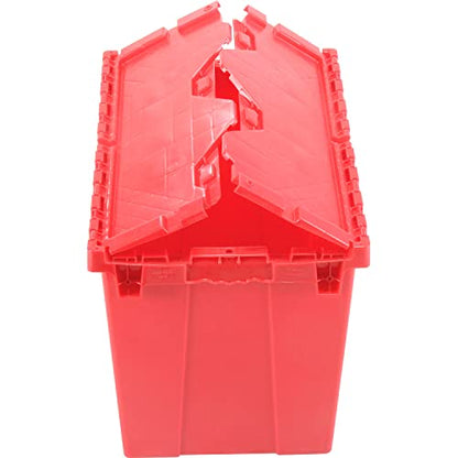 Global Industrial Distribution Container With Hinged Lid 21-7/8x15-1/4x17-1/4 Red - color: Red