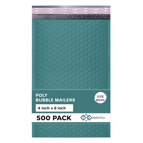 Green Bubble Mailers 4x8, Self Seal Poly Padded Envelopes #000, 500 Pack - color: Green, size: 4"x8" / 500 Pack