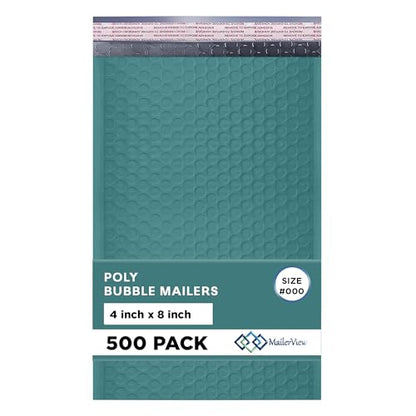 Green Bubble Mailers 4x8, Self Seal Poly Padded Envelopes #000, 500 Pack - color: Green, size: 4"x8" / 500 Pack