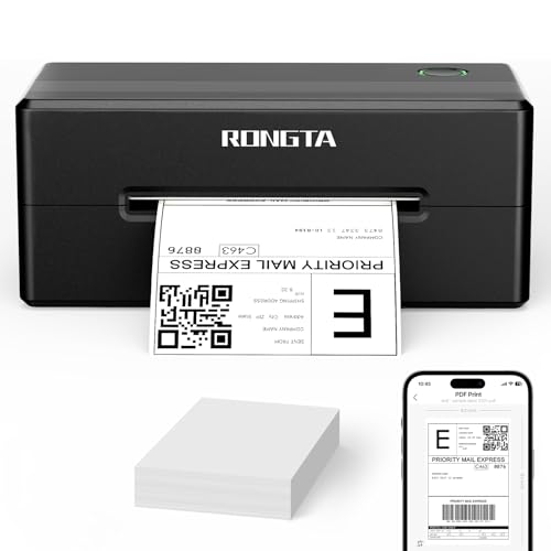 Rongta 4x6 Bluetooth Thermal Shipping Label Printer, Wireless Shipping Label Maker for Small Business | Compatible with Windows/Mac/Android/iOS (Black)