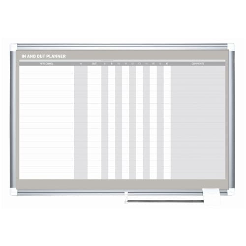 MasterVision in-Out Magnetic Dry Erase Board, 36 x 24, White Surface, Silver Aluminum Frame