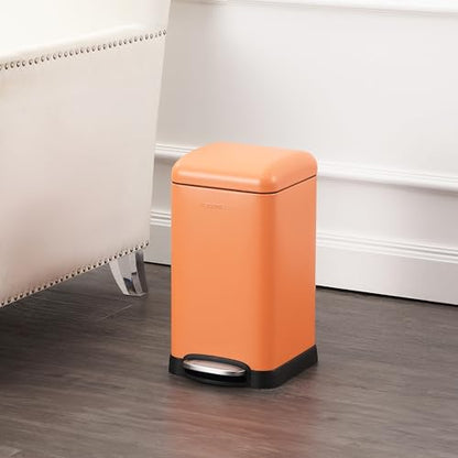 happimess Betty Retro Mini 3.2 Gal Step Trash Can, Carrot Cake - color: Carrot Cake