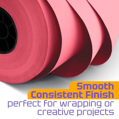 USA Made 18" x 8640" (720 ft) Pink Kraft Paper Roll, Large Size - color: Pink, size: 1 Roll