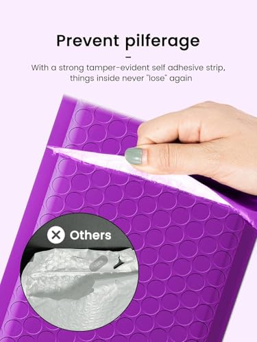GSSUSA Purple Bubble Mailers 8.5x12" 500 Pack Padded Envelopes Self Seal - color: Purple, size: 8.5X12 500PC
