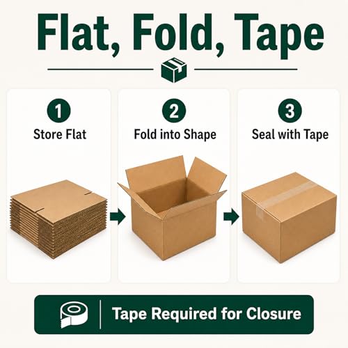 10x8x6 Brown Kraft Shipping Boxes for Small Business, 20 Pack - size: 10x8x6 Inch