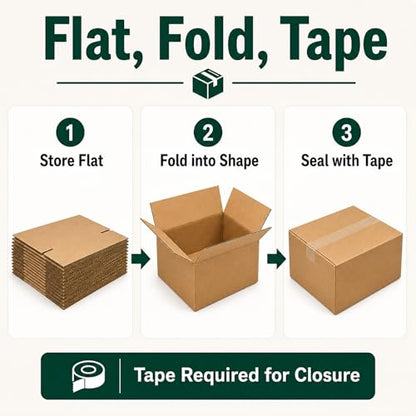 12x8x6 Brown Kraft Shipping Boxes for Small Business, 20 Pack - size: 12x8x6 Inch