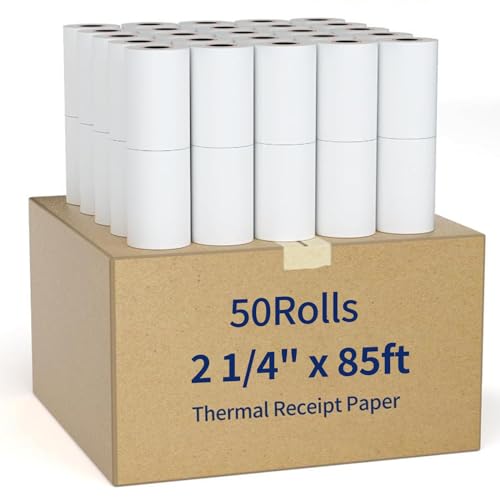 Thermal Receipt Paper, 2 1/4" x 85' Receipt Paper Cash Register for POS Credit Card (200 Rolls) - size: 200 Rolls, style: 2 1/4" x 85'