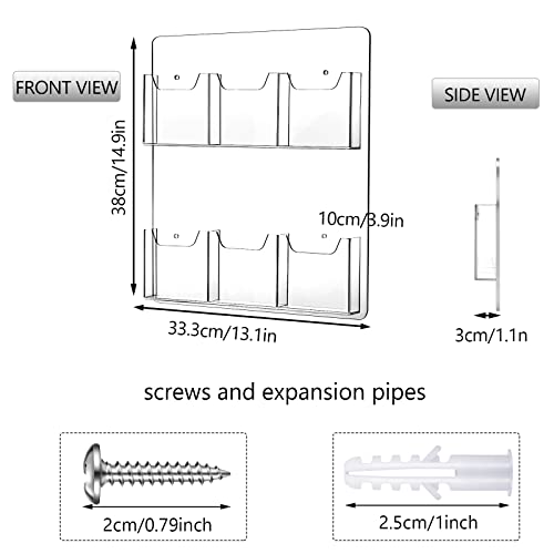 Eersida Acrylic Brochure Pamphlet Holder Brochure Display Stand, 6 Pockets - style: 6 Pockets