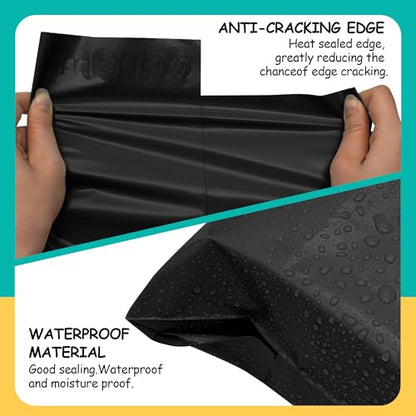 Poly Mailers 6 x 9 Inch, 100 Count, Black 2.4 Mil Self-Seal Bags - color: Black, size: 6x9 Inch 100 Pcs