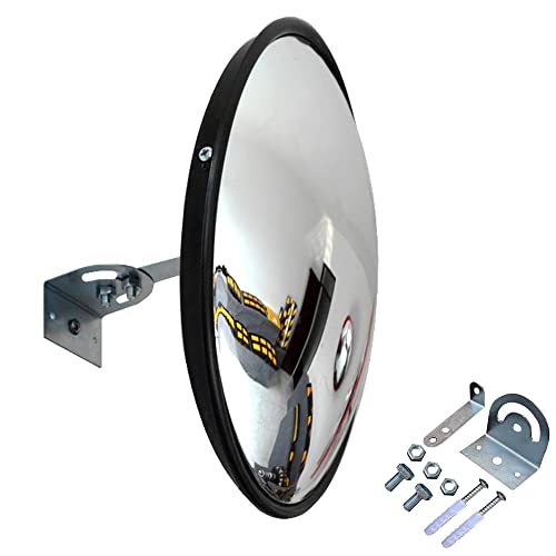 Convex Mirror - 18" Security Mirror for Business, Garage, Warehouse, Office. 18 Inch Convex Safety Mirror Indoor Outdoor with Clear View Wall-Mounted - color: 18" Indoor