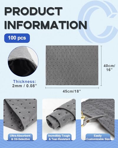 16"x18" Oil Absorbent Pads 100 Pack | Heavy & Fast Absorb - size: 16x18 Inch