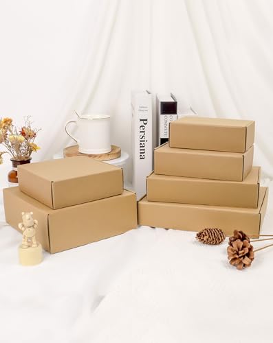 50 Pack Small Shipping Boxes, 7x5x2 Inch Brown Cardboard Boxes for Small Business - color: Brown, size: 7x5x2 inch