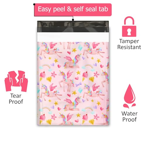 10x13 (100) Rainbow Unicorn Designer Poly Mailers Shipping Envelopes Premium Printed Bags
