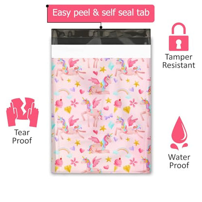 10x13 (100) Rainbow Unicorn Designer Poly Mailers Shipping Envelopes Premium Printed Bags