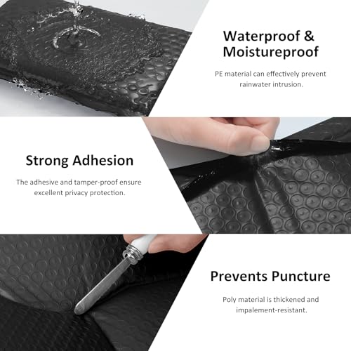 Famagic Black Small Bubble Mailers 4x8 for Shipping Jewelry Cards, 50pc - color: Black, size: 4x8 50pcs
