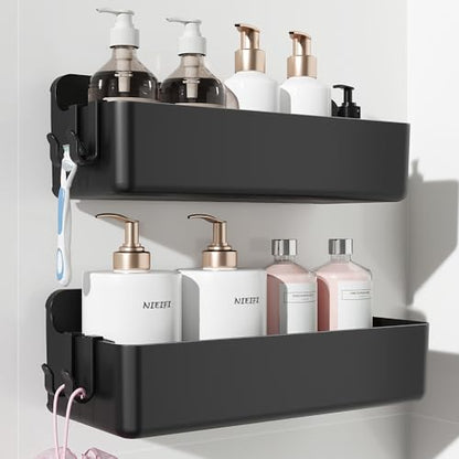 Nieifi Adhesive Shower Shelves, Black, 2 Pieces - color: Black, size: 2 pieces