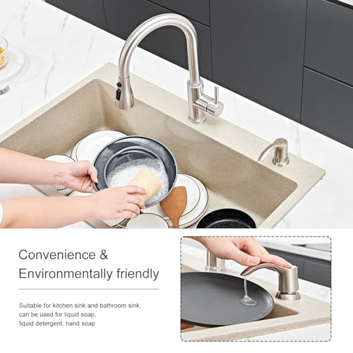 GAGALIFE Kitchen Sink Soap Dispenser - Brushed Nickel, G080BN-G - color: Brushed Nickel, size: with Hose