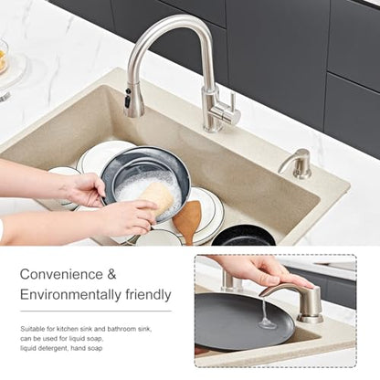 GAGALIFE Kitchen Sink Soap Dispenser - Brushed Nickel, G080BN-G - color: Brushed Nickel, size: with Hose