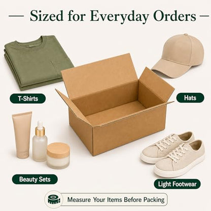 10x8x6 Brown Kraft Shipping Boxes for Small Business, 20 Pack - size: 10x8x6 Inch