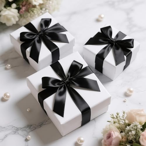 KINGLAKE Black Satin Ribbon - 1-1/2'' x 100 Yards for Gift Wrapping - color: Black, size: 1 1/2 Inch x 100 Yards