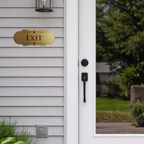 Designer EXIT Sign - Brushed Gold - Small (1 Pack) - color: Brushed Gold, size: 2" x 5" - Small (1 Pack)