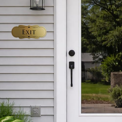 Designer EXIT Sign - Brushed Gold - Medium (1 Pack) - color: Brushed Gold, size: 2.75" x 7" - Med (1 Pack)