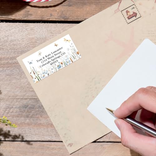 Blooming Wildflowers Personalized Foil Border Address Labels Set of 144, Self-Adhesive, Flat-Sheet Address Labels - color: Blooming Wildflowers