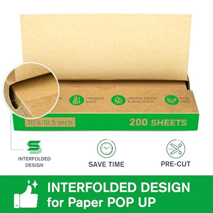 EcoDispose Precut POP UP Deli Paper Sheet, 200 Pack, 10" x 10.5", Kraft - color: Kraft, size: 10“x10.5”
