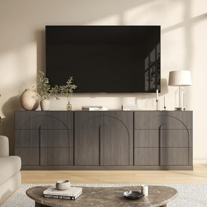 BELLEZE Bijou 3-Piece Modular Sideboard Buffet Cabinet - Camel - color: Bijou Camel Bcc