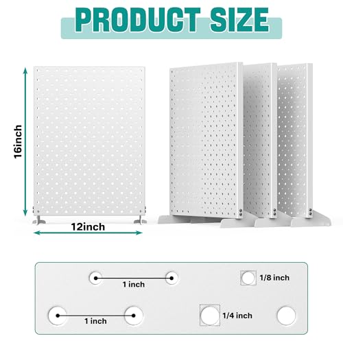 EVERHANGER Metal Pegboard Display Stand, Freestanding Tabletop Pegboard - color: Gray, size: 4pack 12"X16"