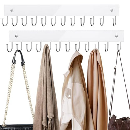 Belt Hanger Wall Mounted, Wooden Coat Rack Belt Organizer 2 Pack - color: White, size: 2 Pack-Belt