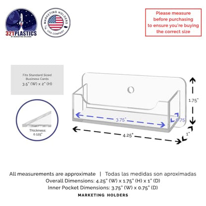 Marketing Holders 2 Pack Hanging Business Card Holder with Hardware Holds 3.5" x 2" Horizontal Cards Clear Acrylic Plastic Space Saver Appointment Hair Salons Credit Membership Discount - color: Clear Wall Mount
