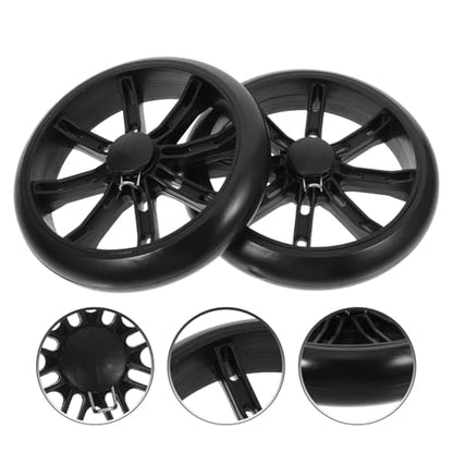 Replacement Grocery Cart Wheels 6.10 inch Pu Shopping Cart Wheel Set for Grocery Carts Utility Carts Push Carts Climbing Design for Stairs and Various Terrain 2 Pack