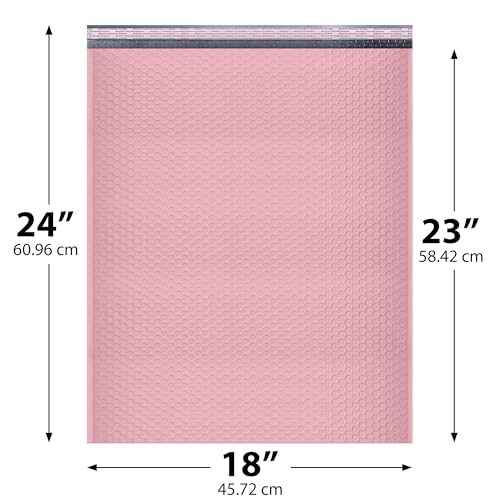 Light Pink Bubble Mailers 18x24, Poly Padded Envelopes #9, 50 Pack - color: Light Pink, size: 18"x24" / 50 Pack